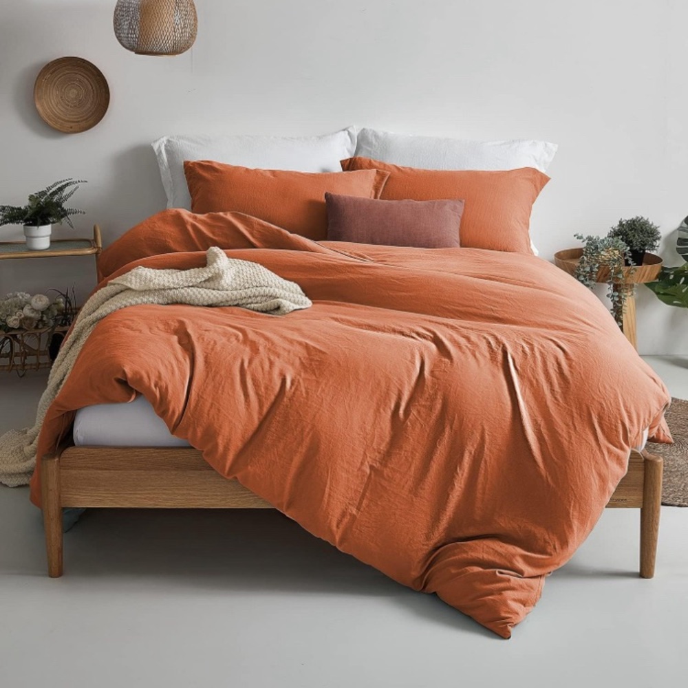 Rust Queen Duvet Cover and Pillow Cases Set